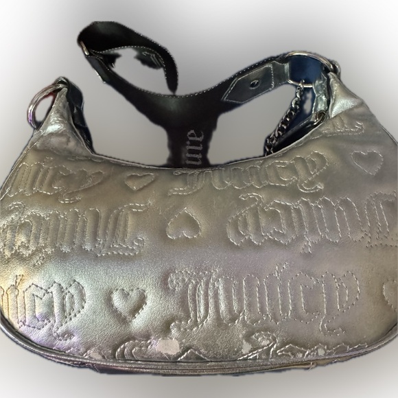 Juicy Couture NWT Metallic Silver Half Moon Crossbody | Factory Flaws - Picture 8 of 10